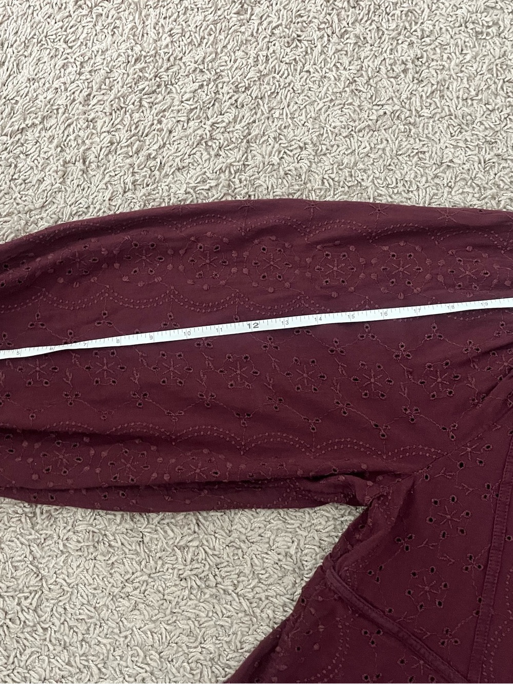 Old Navy Burgundy Eyelet Peasant Blouse - Picture 8 of 10